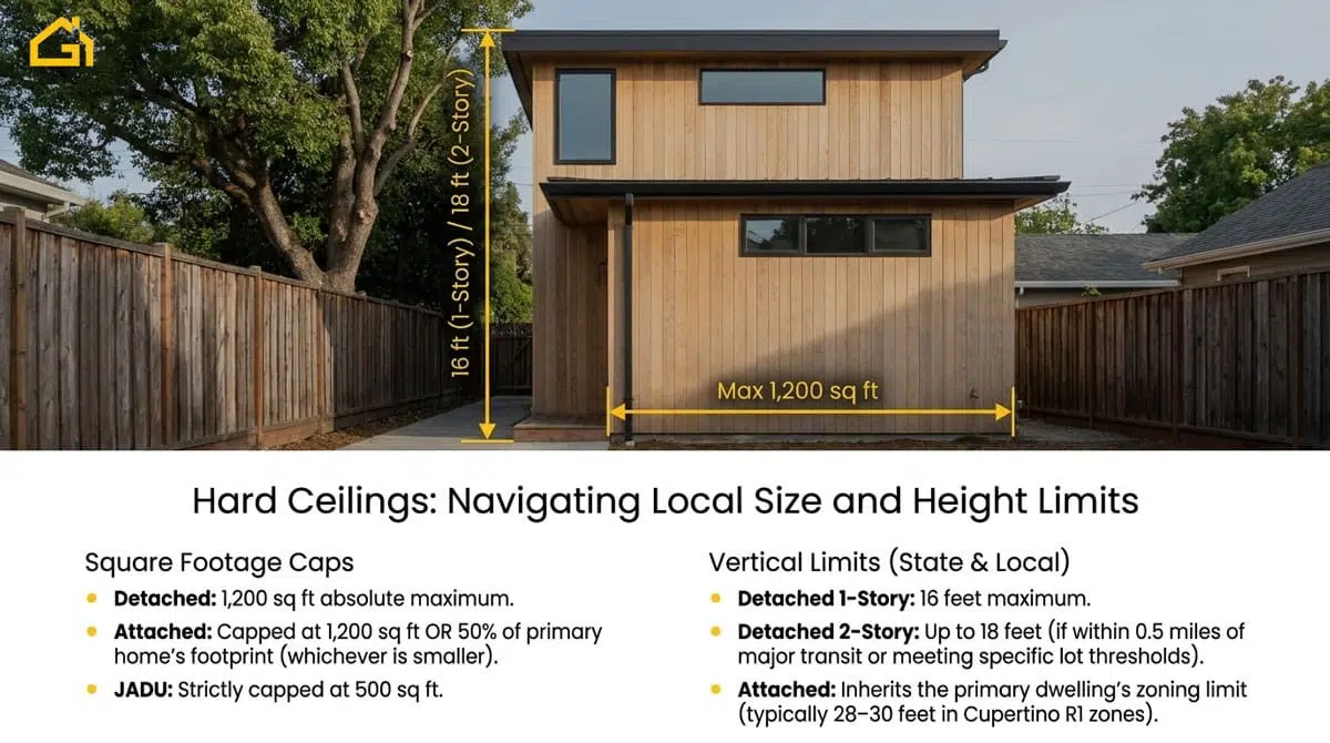 Cupertino ADU Size and Height Rules (2026)
